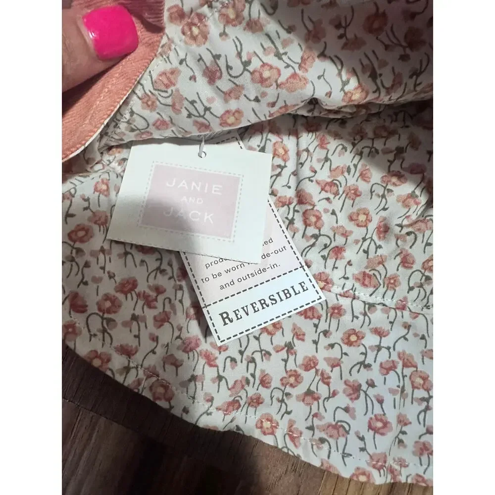 Janie and Jack Reversible Pink Floral Bucket Hat